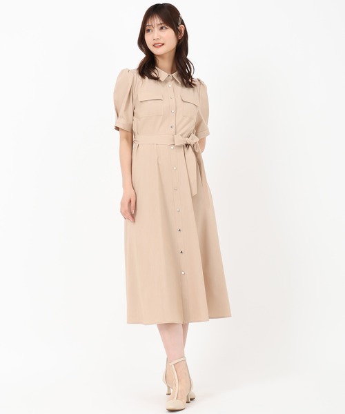 MISCH MASCH(ミッシュマッシュ)の「パフスリーブポケットシャツワンピース(ワンピース・レディース・ブラック/ベージュ/ブルー・S/M)」の17枚目の写真