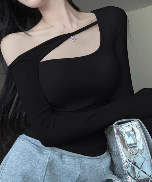 Achic（アシック）の「ショルダーカットアウトトップス（Tシャツ/カットソー・レディース・ブラック/ブラウン/ピンク・M）」の16枚目の写真