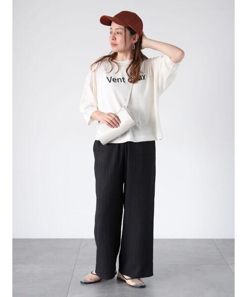 Lugnoncure（ルノンキュール）の「ストライプジャカードイージーパンツ（その他パンツ・レディース・ブラック/オフホワイト/チャコールグレー/イエロー・F）」の9枚目の写真