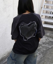 Confirm | 25SS 韓国ストリート ハート / メタル文字 グランジロゴ Y2K ビッグシルエット半袖Tシャツ メンズ レディース(Tシャツ/カットソー)