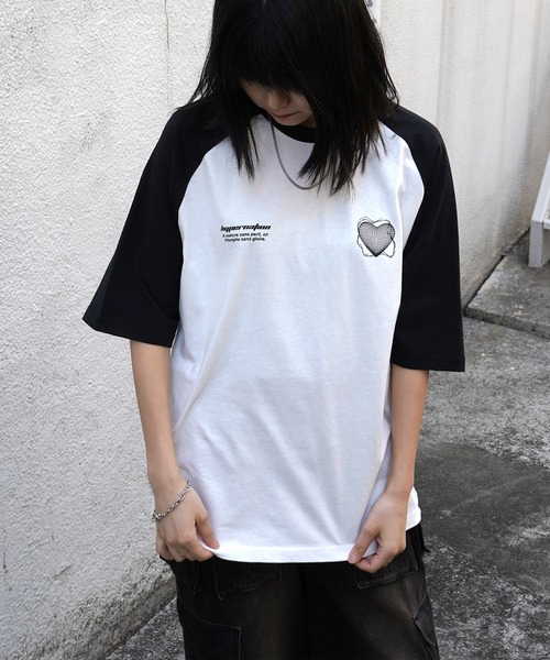 Confirm（コンファーム）の「25SS 韓国ストリート ハート / メタル文字 グランジロゴ Y2K ビッグシルエット半袖Tシャツ メンズ レディース（Tシャツ/カットソー・メンズ・ブラック系その他/ブラック/ホワイト/ホワイト系その他2/ブラック系その他2/ホワイト系その他・M/L）」の10枚目の写真