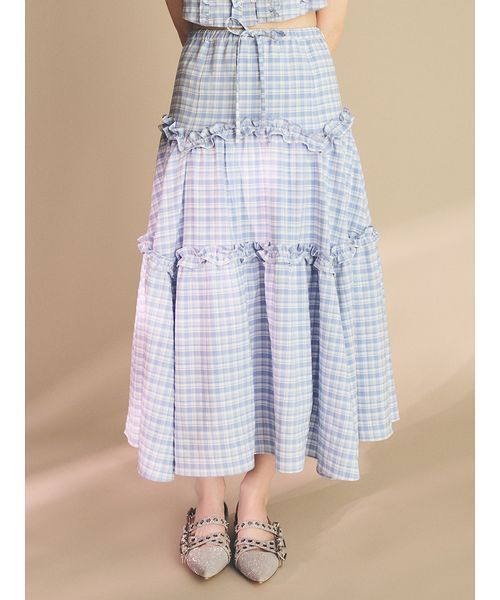 FURFUR(ファーファー)の「フレアデザインスカート(スカート・レディース・ホワイト/ライトブルー/ブラック・FREE)」の3枚目の写真