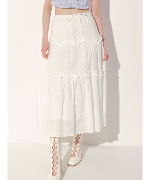 FURFUR(ファーファー)の「フレアデザインスカート(スカート・レディース・ホワイト/ライトブルー/ブラック・FREE)」の4枚目の写真