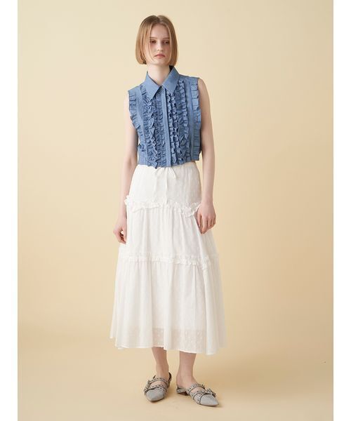 FURFUR(ファーファー)の「フレアデザインスカート(スカート・レディース・ホワイト/ライトブルー/ブラック・FREE)」の12枚目の写真