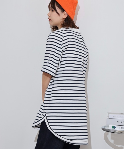 新品未使用　miki着用トゥモローランド　ボーダーTシャツ　ラグラン ボーダーチュールカットソー/接触冷感/洗える(カットソー・T