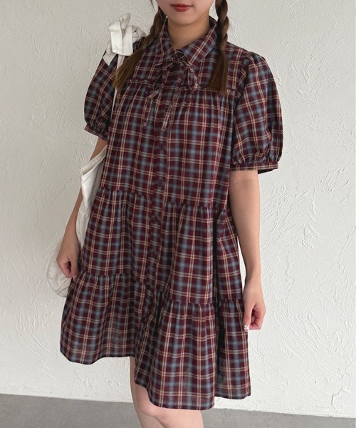 紐付き】アソートティアードシャツワンピース/チュニック