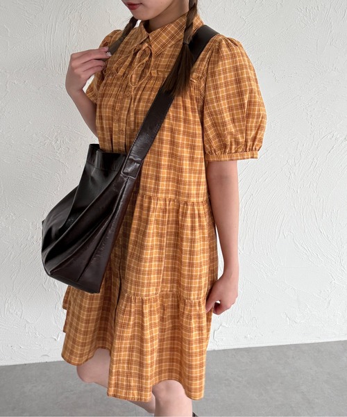 kutir（クティール）の「【紐付き】アソートティアードシャツワンピース/チュニック（ワンピース・レディース・ライトブルー/ベージュ/ライトグリーン/オフホワイト/ブラック/ブラック系その他/イエロー/ボルドー・FREE）」の19枚目の写真