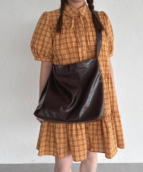 kutir（クティール）の「【紐付き】アソートティアードシャツワンピース/チュニック（ワンピース・レディース・ライトブルー/ベージュ/ライトグリーン/オフホワイト/ブラック/ブラック系その他/イエロー/ボルドー・FREE）」の18枚目の写真