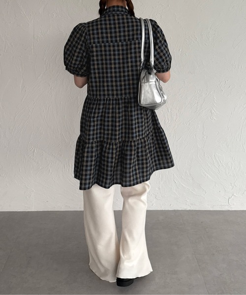 kutir（クティール）の「【紐付き】アソートティアードシャツワンピース/チュニック（ワンピース・レディース・ライトブルー/ベージュ/ライトグリーン/オフホワイト/ブラック/ブラック系その他/イエロー/ボルドー・FREE）」の16枚目の写真