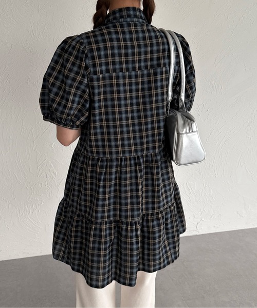 kutir（クティール）の「【紐付き】アソートティアードシャツワンピース/チュニック（ワンピース・レディース・ライトブルー/ベージュ/ライトグリーン/オフホワイト/ブラック/ブラック系その他/イエロー/ボルドー・FREE）」の13枚目の写真