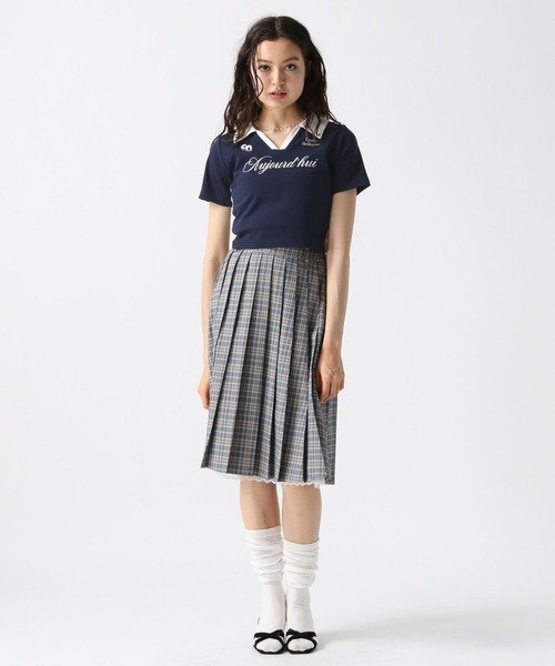 FOREVER 21(フォーエバー トゥエンティーワン)の「【2025SS】スキッパー配色Tシャツ(Tシャツ/カットソー・レディース・ホワイト/ネイビー/ブラック・SMALL/MEDIUM)」の4枚目の写真