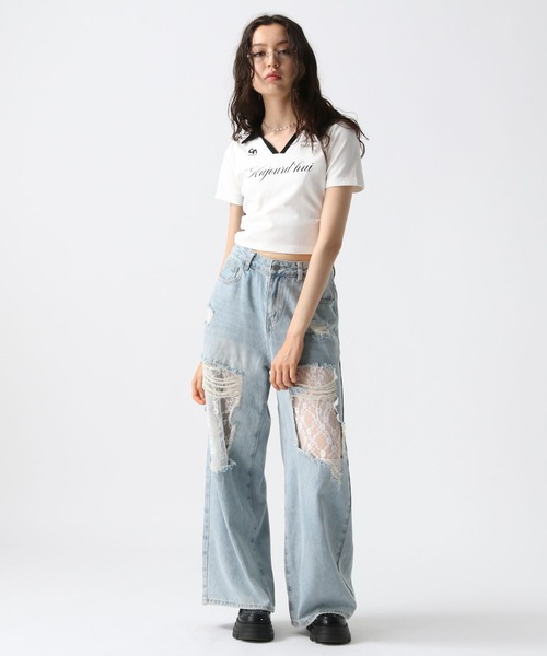 FOREVER 21(フォーエバー トゥエンティーワン)の「【2025SS】スキッパー配色Tシャツ(Tシャツ/カットソー・レディース・ホワイト/ネイビー/ブラック・SMALL/MEDIUM)」の8枚目の写真