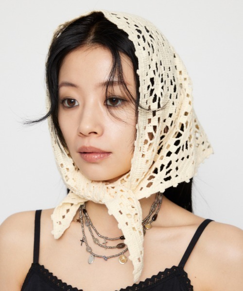 セール】CROCHET ヘッドスカーフ（バンダナ/スカーフ）｜LAGUA GEM