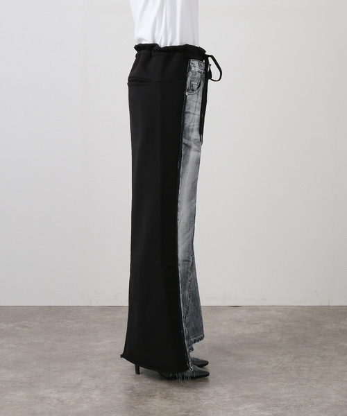 Oriens JOURNAL STANDARD(オリエンス ジャーナルスタンダード)の「【OPEN YY / オープンワイワイ】FRONT JEAN EFFECTJERSEY SKIRT YY251SK006(スカート・レディース・ブラック・SMALL)」の10枚目の写真