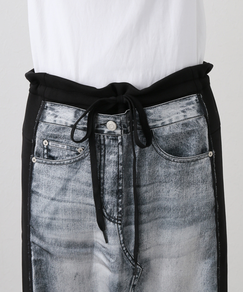 Oriens JOURNAL STANDARD(オリエンス ジャーナルスタンダード)の「【OPEN YY / オープンワイワイ】FRONT JEAN EFFECTJERSEY SKIRT YY251SK006(スカート・レディース・ブラック・SMALL)」の9枚目の写真