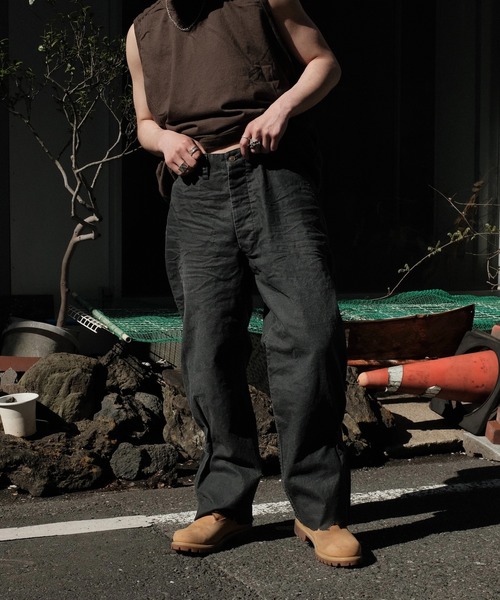 2AM（ツーエイエム）の「NAM ナム / BELLOWS TROUSERS SHABBY（デニムパンツ・メンズ・ブラック・2/1）」の5枚目の写真