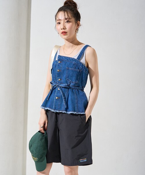 【Cider】ハイウエスト プリーツ ショーツ 2色 セール】限定展開 FREAK'S STORE OUTDOORS ナイロン ハーフ