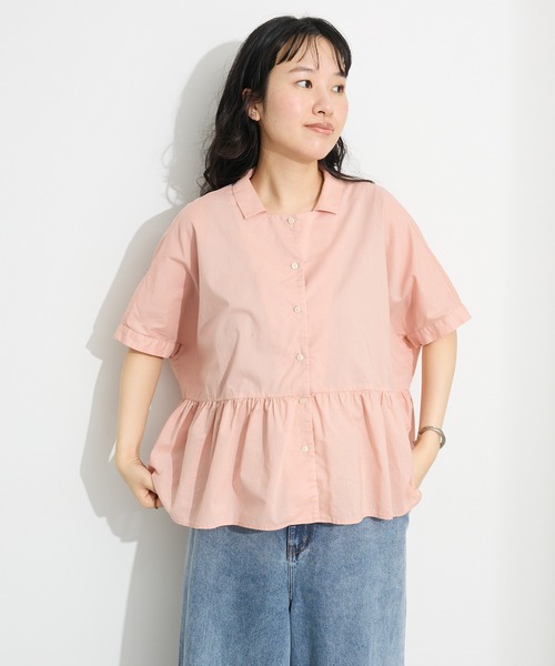 CRAFT STANDARD BOUTIQUE（クラフトスタンダードブティック）の「【追加】ペプラムブラウス◆（シャツ/ブラウス・レディース・ピンク/オフホワイト/ブラック/サックスブルー/ブルー系その他6/ブラック系その他・FREE）」の15枚目の写真