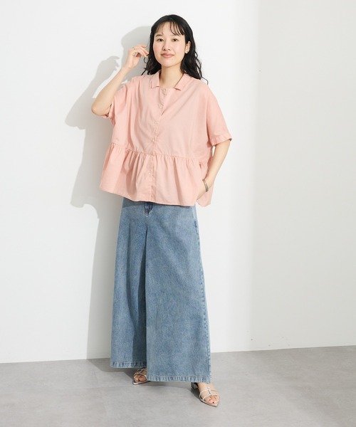 CRAFT STANDARD BOUTIQUE（クラフトスタンダードブティック）の「【追加】ペプラムブラウス◆（シャツ/ブラウス・レディース・ピンク/オフホワイト/ブラック/サックスブルー/ブルー系その他6/ブラック系その他・FREE）」の16枚目の写真