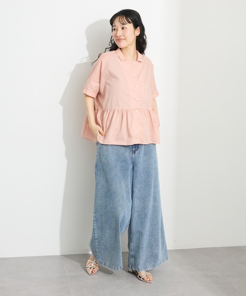 CRAFT STANDARD BOUTIQUE（クラフトスタンダードブティック）の「【追加】ペプラムブラウス◆（シャツ/ブラウス・レディース・ピンク/オフホワイト/ブラック/サックスブルー/ブルー系その他6/ブラック系その他・FREE）」の17枚目の写真