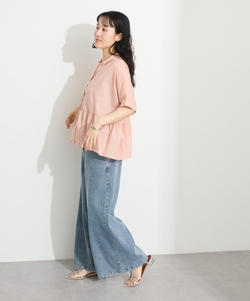 CRAFT STANDARD BOUTIQUE（クラフトスタンダードブティック）の「【追加】ペプラムブラウス◆（シャツ/ブラウス・レディース・ピンク/オフホワイト/ブラック/サックスブルー/ブルー系その他6/ブラック系その他・FREE）」の18枚目の写真