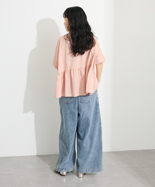 CRAFT STANDARD BOUTIQUE（クラフトスタンダードブティック）の「【追加】ペプラムブラウス◆（シャツ/ブラウス・レディース・ピンク/オフホワイト/ブラック/サックスブルー/ブルー系その他6/ブラック系その他・FREE）」の19枚目の写真