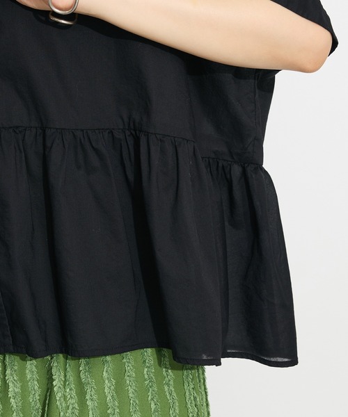 CRAFT STANDARD BOUTIQUE（クラフトスタンダードブティック）の「【追加】ペプラムブラウス◆（シャツ/ブラウス・レディース・ピンク/オフホワイト/ブラック/サックスブルー/ブルー系その他6/ブラック系その他・FREE）」の22枚目の写真