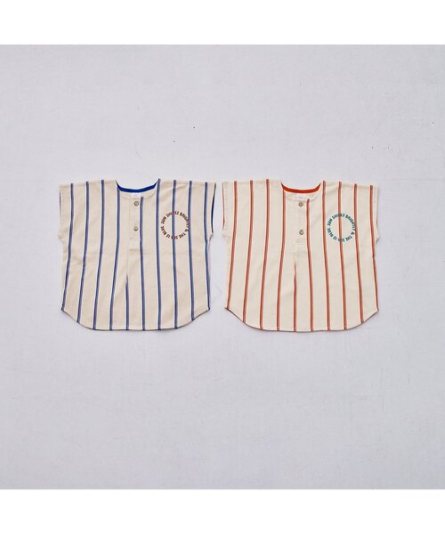 p.premier(ピードットプルミエ)の「【リンク】ストライププルオーバー(シャツ/ブラウス・キッズ・レッド/ブルー・80/90/100/110/120/130/140)」の8枚目の写真