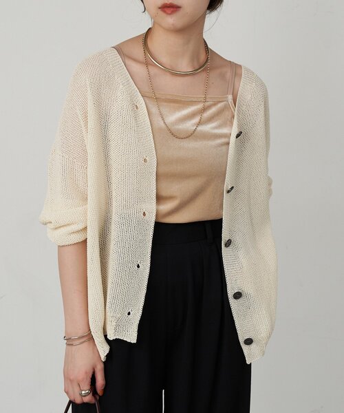 SHENERY（シーナリー）の「《コーデのポイントに》ベロアキャミソール（キャミソール・レディース・ブルー/ベージュ・FREE）」の3枚目の写真