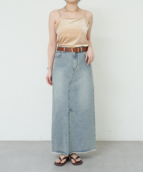 SHENERY（シーナリー）の「《コーデのポイントに》ベロアキャミソール（キャミソール・レディース・ブルー/ベージュ・FREE）」の7枚目の写真