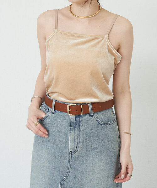 SHENERY（シーナリー）の「《コーデのポイントに》ベロアキャミソール（キャミソール・レディース・ブルー/ベージュ・FREE）」の6枚目の写真