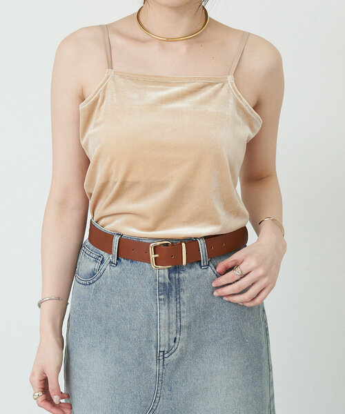 SHENERY（シーナリー）の「《コーデのポイントに》ベロアキャミソール（キャミソール・レディース・ブルー/ベージュ・FREE）」の5枚目の写真