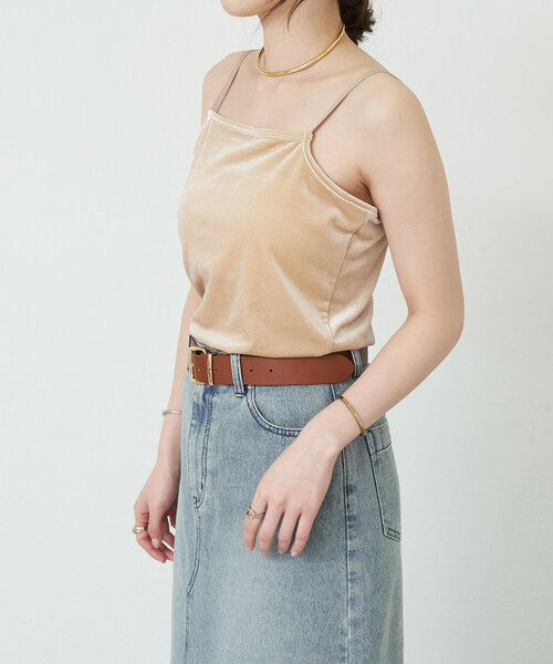 SHENERY（シーナリー）の「《コーデのポイントに》ベロアキャミソール（キャミソール・レディース・ブルー/ベージュ・FREE）」の4枚目の写真