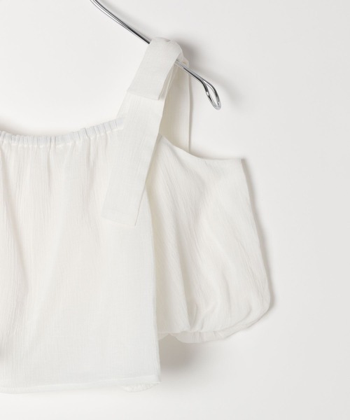 repipi armario（レピピ アルマリオ）の「【girly line】リボンオフショルブラウス（シャツ/ブラウス・キッズ・ホワイト/サックスブルー/ブラック・LARGE/MEDIUM/SMALL）」の12枚目の写真