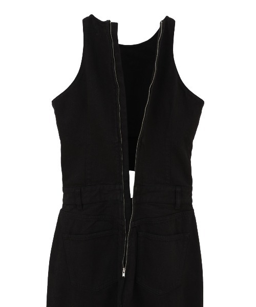 CLANE(クラネ)の「CLANE/クラネ/WAIST OPEN DENIM ALL IN ONE(サロペット/オーバーオール・レディース・アイボリー/ブラック・1)」の13枚目の写真