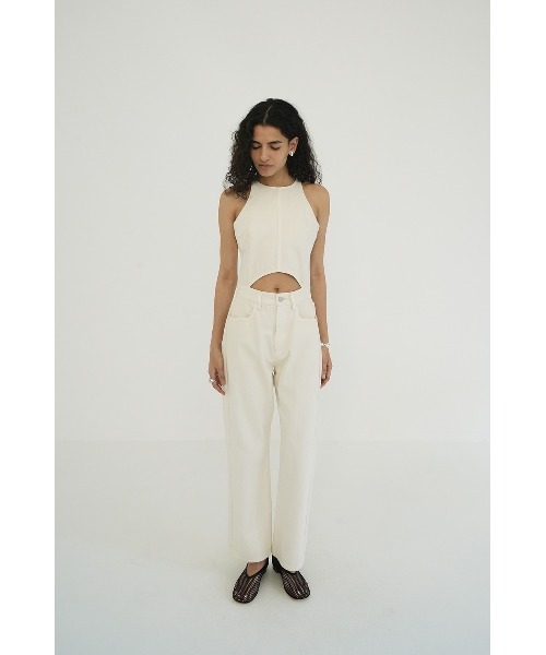 CLANE(クラネ)の「CLANE/クラネ/WAIST OPEN DENIM ALL IN ONE(サロペット/オーバーオール・レディース・アイボリー/ブラック・1)」の20枚目の写真