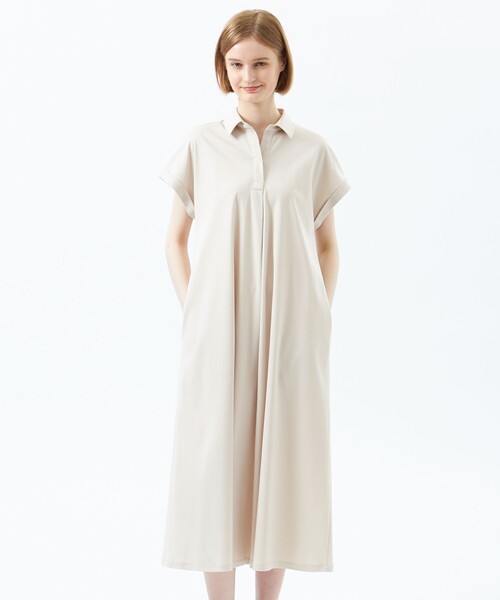 MACKINTOSH PHILOSOPHY(マッキントッシュ フィロソフィー)の「【WEB&一部店舗】スキッパージャージワンピース(ワンピース・レディース・ブラック/チャコールグレー/ベージュ・38)」の3枚目の写真