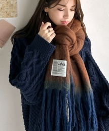 Java(ジャバ)の《JaVaジャバコラボ》ふんわりあったか。配色ボリュームマフラー(マフラー)
