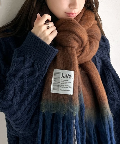 セール】《JaVaジャバコラボ》ふんわりあったか。配色ボリューム セール】《JaVaジャバコラボ》ふんわりあったか。配色ボリューム