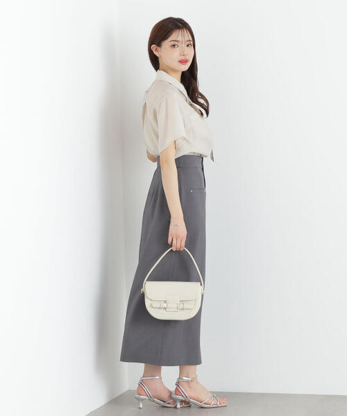 PROPORTION BODY DRESSING（プロポーションボディドレッシング）の「タイ付きシアー半袖シャツ / 1215110602（シャツ/ブラウス・レディース・ピンク/カーキ/ベージュ・FREE）」の13枚目の写真