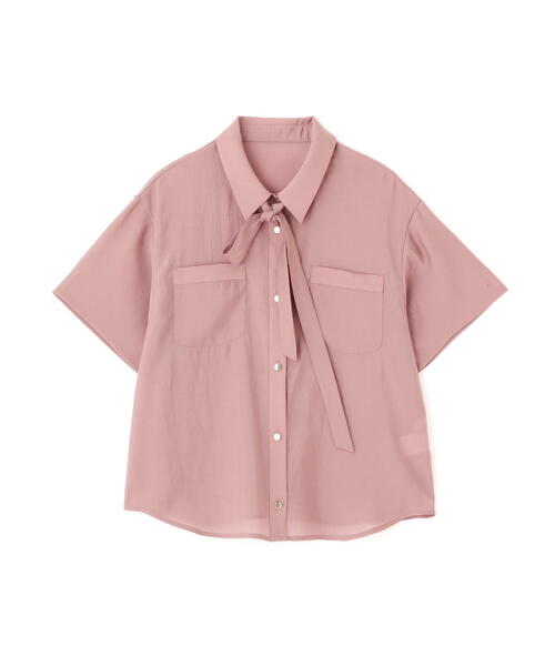 PROPORTION BODY DRESSING（プロポーションボディドレッシング）の「タイ付きシアー半袖シャツ / 1215110602（シャツ/ブラウス・レディース・ピンク/カーキ/ベージュ・FREE）」の15枚目の写真