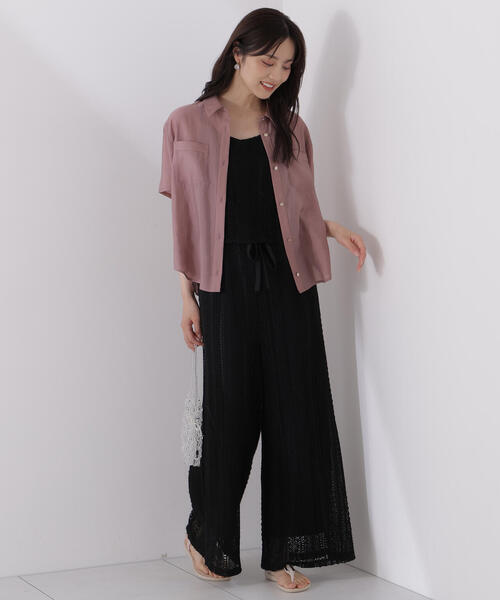 PROPORTION BODY DRESSING（プロポーションボディドレッシング）の「タイ付きシアー半袖シャツ / 1215110602（シャツ/ブラウス・レディース・ピンク/カーキ/ベージュ・FREE）」の19枚目の写真