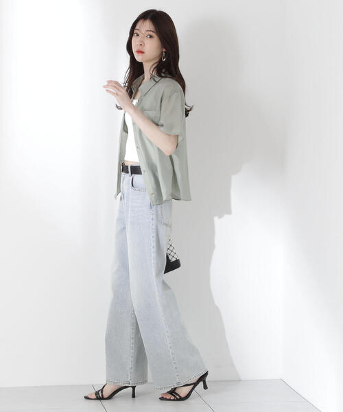 PROPORTION BODY DRESSING(プロポーションボディドレッシング)の「タイ付きシアー半袖シャツ / 1215110602(シャツ/ブラウス・レディース・ピンク/カーキ/ベージュ・FREE)」の12枚目の写真