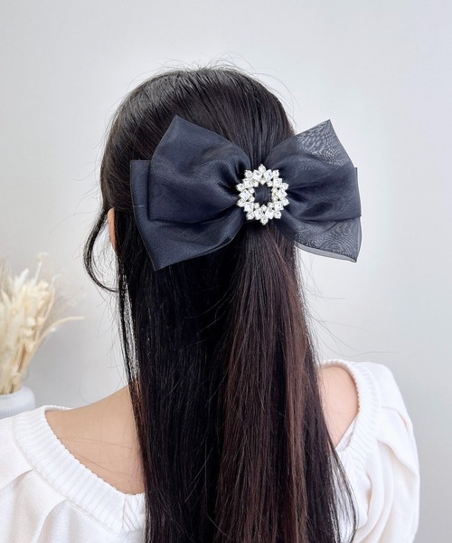 ビジュー付リボンバレッタ（バレッタ/ヘアクリップ）｜INGNI（イング