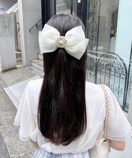 ビジュー付リボンバレッタ（バレッタ/ヘアクリップ）｜INGNI（イング