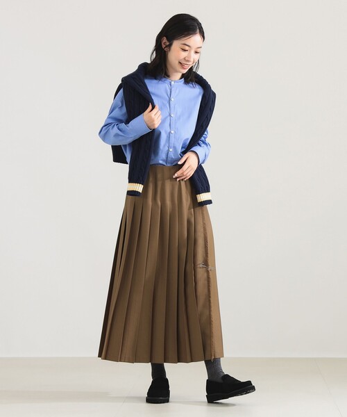 O'NEILOF DUBLIN カーキ　ロングスカート O'NEIL of DUBLIN オニールオブダブリン ロングスカート ウール