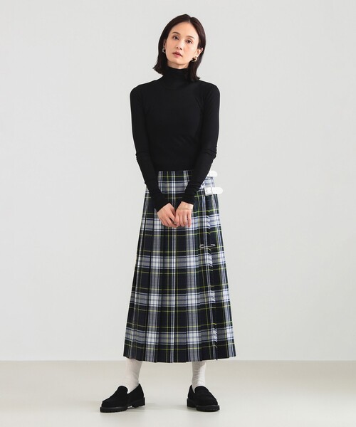 O'NEIL OF DUBLIN / ウール ワイドベルト ロング キルトスカート
