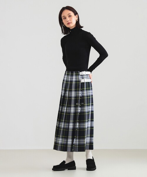 O'NEIL OF DUBLIN / ウール ワイドベルト ロング キルトスカート