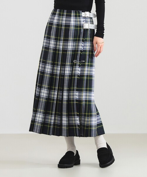 O'NEIL OF DUBLIN / ウール ワイドベルト ロング キルトスカート