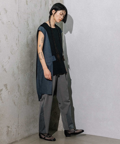 MARECHAL TERRE（マルシャルテル）の「コクーンチュニック（Tシャツ/カットソー・レディース・グレー/ブラック/ベージュ/ネイビー・MEDIUM）」の7枚目の写真